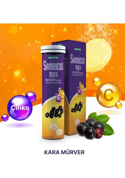 Sambucus Nigra Kara Mürver Efervesan 20 Tablet