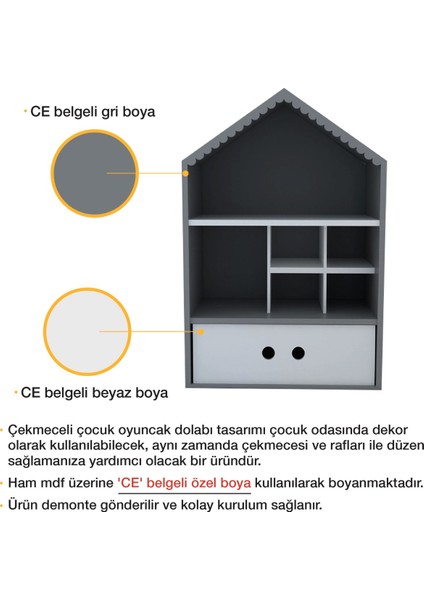 Çocuk Odası Çekmeceli Oyuncak Dolabı- Ahşap - My Toys indirimleri