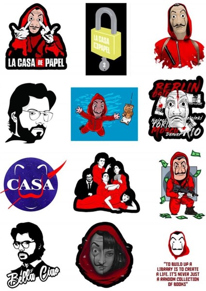 La Casa Papel Sticker Seti modelleri