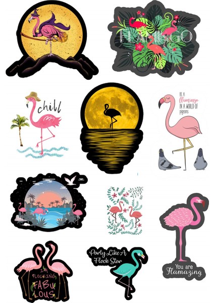 Flamingo-Lama-Koala Sticker Seti