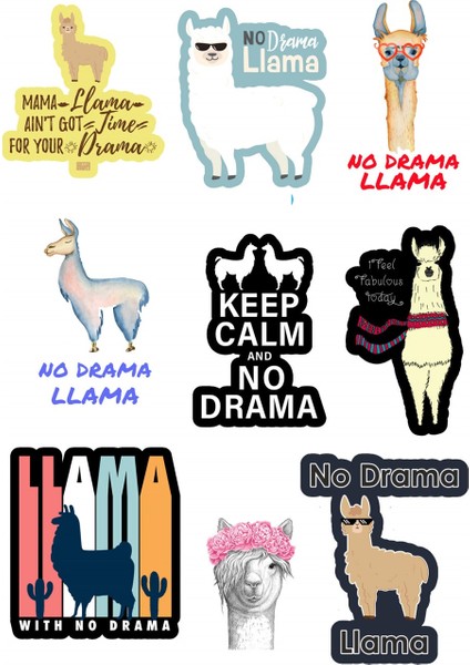 Flamingo-Lama-Koala Sticker Seti