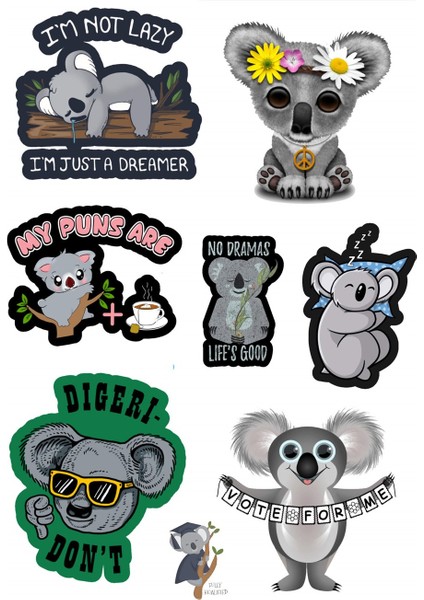 Flamingo-Lama-Koala Sticker Seti