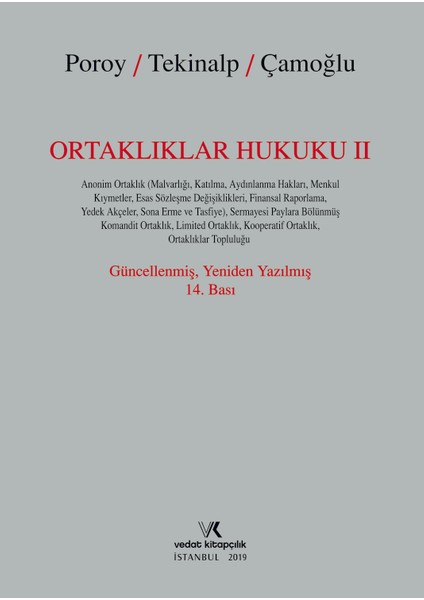 Ortaklıklar Hukuku Iı - Reha Poroy