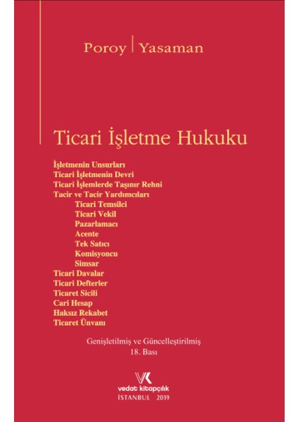 Ticari Işletme Hukuku - Reha Poroy fiyatları