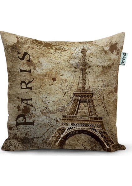 Home Paris Desen 3D Baskılı Dekoratif Kırlent Kılıfı