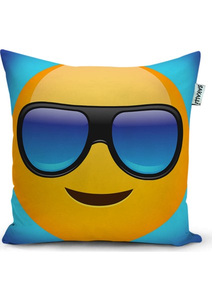Home Emoji Desen 3D Baskılı Dekoratif Kırlent Kılıfı