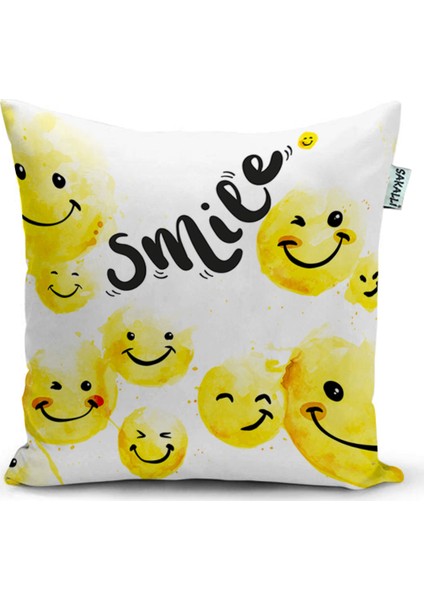 Home Emoji Desen 3D Baskılı Dekoratif Kırlent Kılıfı