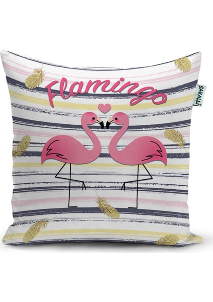 Home Flamingo Desen 3D Baskılı Dekoratif Kırlent Kılıfı