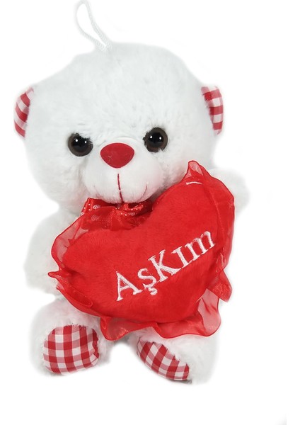 Sevimli Peluş Ayı Kalpli Aşkım Yazılı 20 cm Uyku Arkadaşı fiyatları