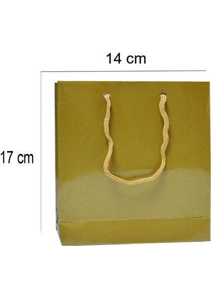 14X17 cm Gold Renk Tutma Ipli 25 Li Karton Çanta