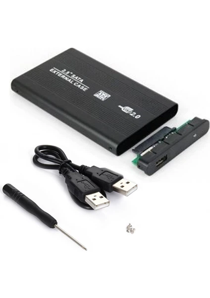 2.5 USB Sata HDD SSD Harddisk Kutusu Alüminyum Gövde Harici HDD Kutu - Siyah