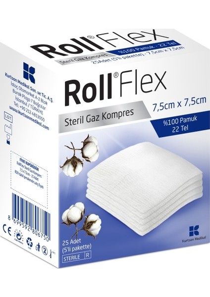 Flex Steril Gaz Kompres %100 Pamuk 25 Adet