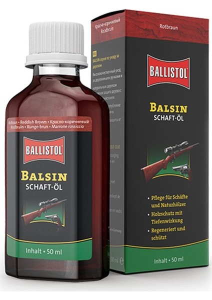 Balsin Şaftol Kırmızı Kahve Kundak Yağı 50 ml