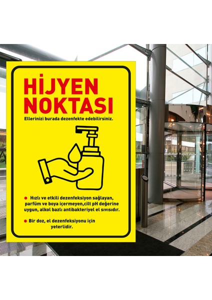 Hijyen Noktası Sarı Zeminli Dekote Malzeme 25 x 35 cm SYL32