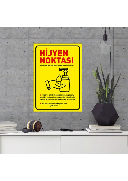 Hijyen Noktası Sarı Zeminli Dekote Malzeme 25 x 35 cm SYL32