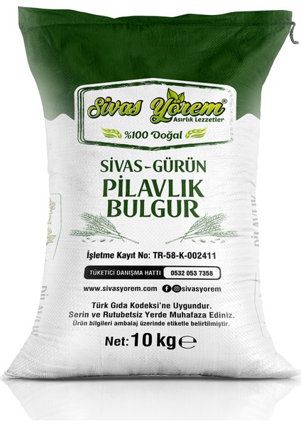 Sivas Gürün Pilavlık Bulgur 10 kg