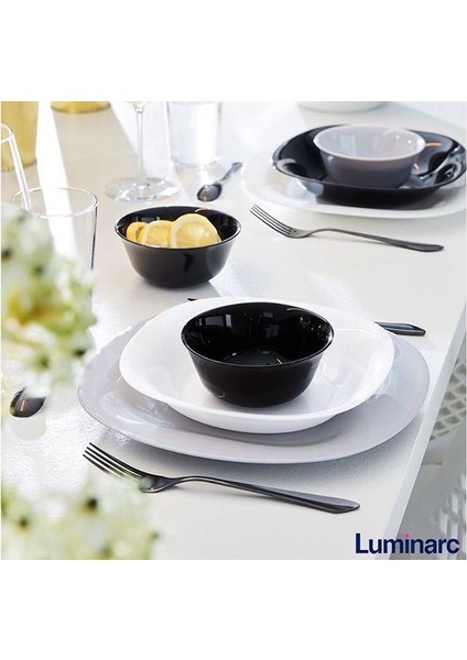 Luminarc Carine Noir 6'lı Siyah Yemek Tabağı