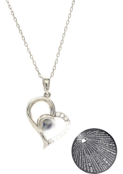 100 Dilde Seni Seviyorum Gümüş Kolye