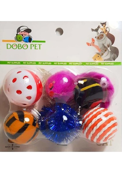 Dobo Pet   6'lı Kedi Set Top Oyuncak Set