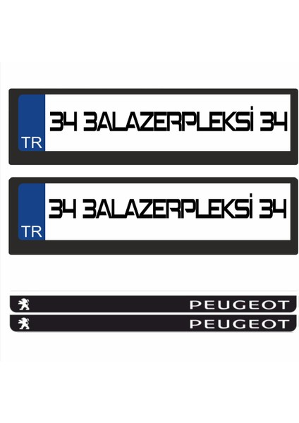 Lazerpleksi Peugeot Logolu Plakalık