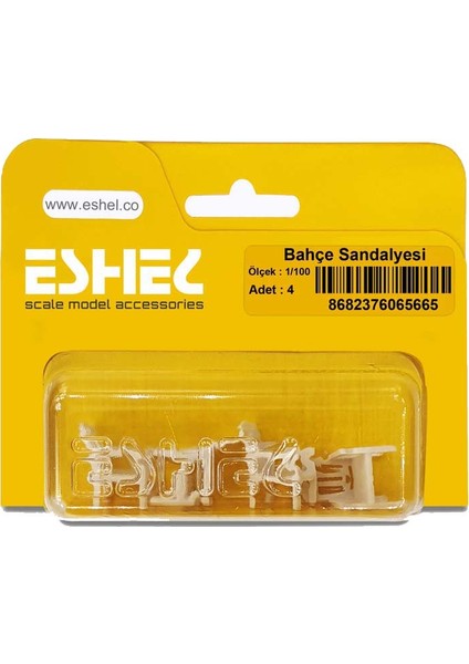 Maket Bahçe Sandalyesi 1/100 Ölçek 4'lü