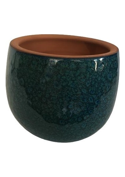 Armenbotanik Özel Yapım Lacivert Damla Renk El Yapımı Toprak Saksı - 15*15 cm modelleri