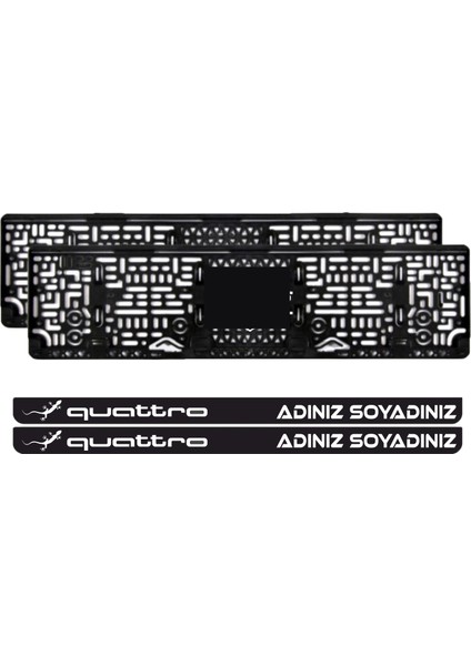 Audi Quattro Isimli Takmatik Pleksi Plakalık (2 Adet)