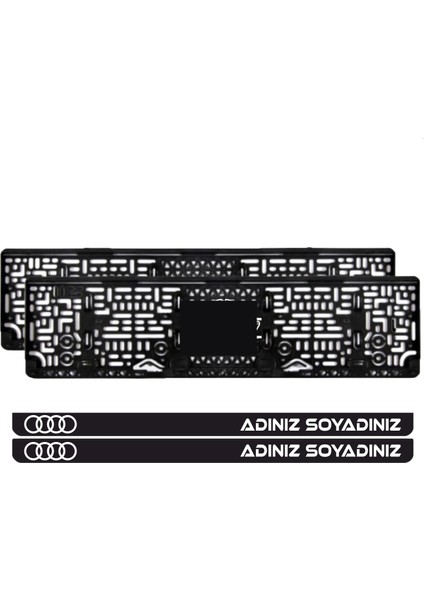 Audi Isimli Takmatik Pleksi Plakalık (2 Adet)