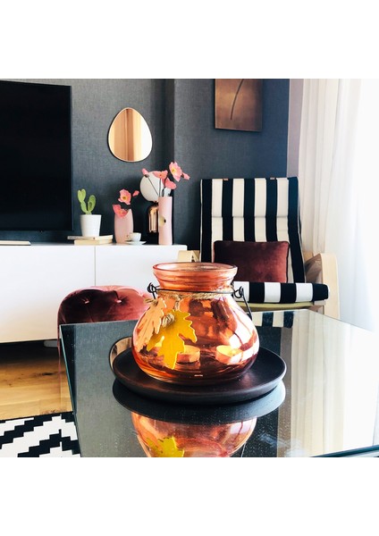 3 Renkli Dekoratif Cam Tealight Fener Mumluk 15X13CM fırsatları