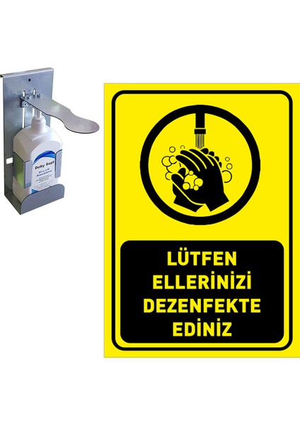 Lütfen Ellerinizi Dezenfekte Ediniz Dekote Malzeme 35 x 50 cm SYL43