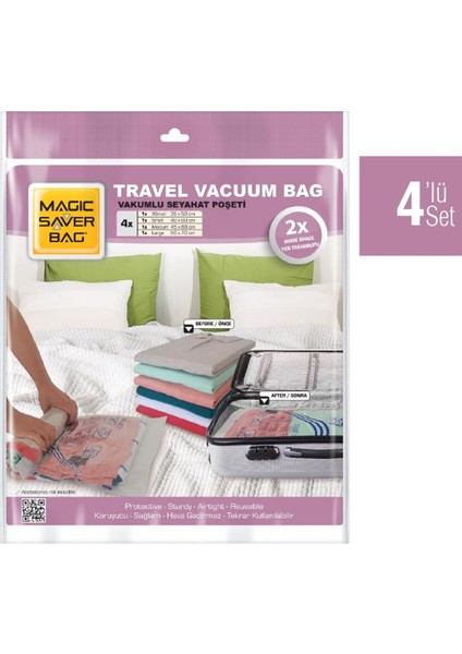 Magıc Saver Bag 4'lü Seyahat Poşeti  XS S M L