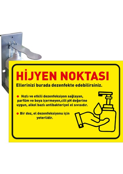 Hijyen Noktası Sarı Zeminli Yatay Sac Malzeme 25 x 35 cm SYL33