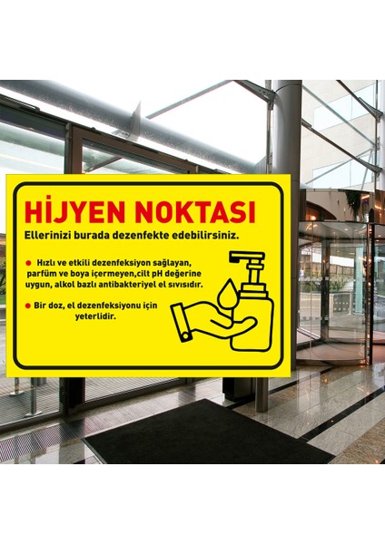 Hijyen Noktası Sarı Zeminli Yatay Sac Malzeme 25 x 35 cm SYL33