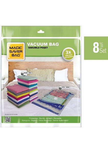 Magıc Saver Bag 8'li Evinde Yer Aç Vakumlu Poşet