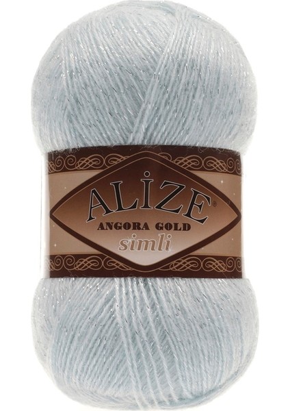 Angora Gold Simli 514 Buz Mavisi Örgü İpi
