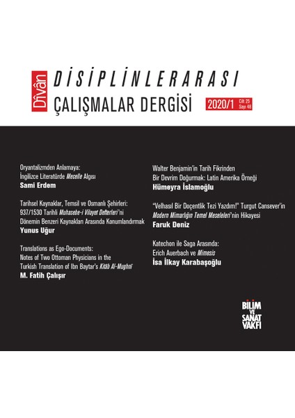 Divan: Disiplinlerarası Çalışmalar Dergisi Sayı 48