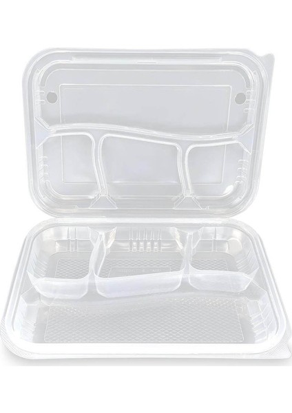 Kebap Kabı Plastik Dört Bölmeli 25 Adet