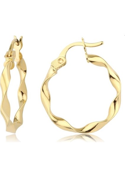 14 Ayar Burgu Halka Küpe (7. Model 2. Boy) W4E28002