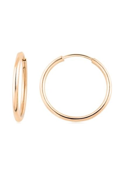 14 Ayar Halka Küpe Rose (Çapı: 1.5cm) W4E35003