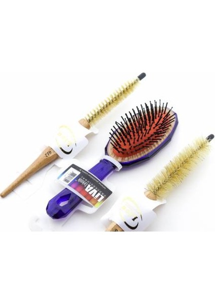 Profesyonel Yanmaz 3lü Set Fön&Saç Fırçası - Liva 012 &liva 1040 &043