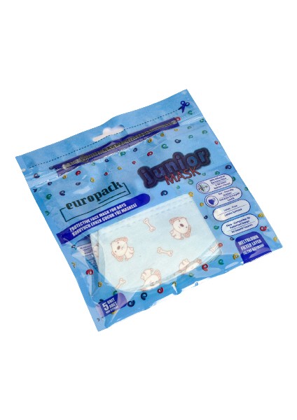 Kids 5'li Mavi Çocuk Maskesi