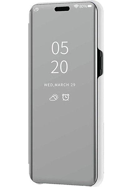 Xiaomi Redmi Note 7 Aynalı Kapaklı Lüx Kılıf Gümüş