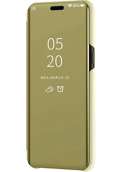 Xiaomi Redmi Note 7 Aynalı Kapaklı Lüx Kılıf Gold