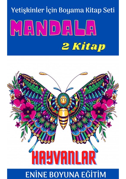 Enine Boyuna Eğitim Yetişkinler Için Hayvanları Boyama Kitap Seti -2 Kitap fiyatları