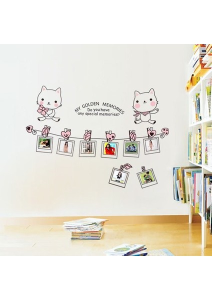 Kt Decoration Kedili Fotoğraf Resim Çerçeveli Bebek ve Çocuk Odası Pvc Duvar Sticker fiyatları