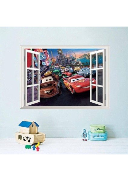 Çocuk ve Bebek Odasi Cars Arabalar Çerçeveli Pvc Sticker