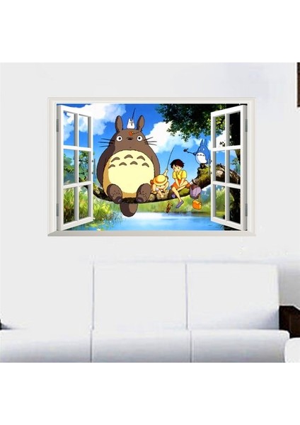 Kt Decoration Miyazaki Komşum Totoro Bebek ve Çocuk Odası Anime Pvc Duvar Sticker fiyatları