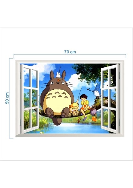 Kt Decoration Miyazaki Komşum Totoro Bebek ve Çocuk Odası Anime Pvc Duvar Sticker modelleri