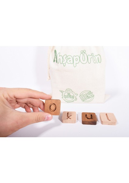 Harf Seti - Doğal Ahşap Tüm Harfler - Eğitici Oyuncak fırsatları