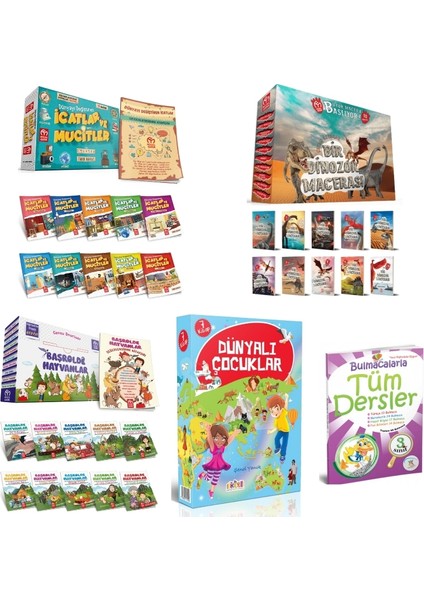 Yayınevi 3. Sınıf Hikayeler İcatlar ve Mucitler + Dinozor Macerası + Başrolde Hayvanlar + Dünyalı Çocuklar ve Bulmaca Tüm Dersler